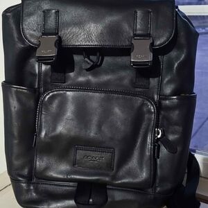 Coach Midnight Black Men's Leather Backpack